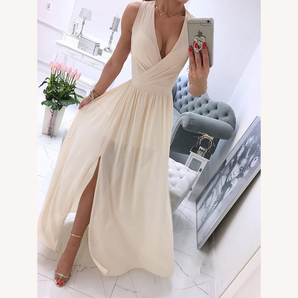 Robe de Plage Femme Sans Manches en Mousseline de Soie avec Décolleté V Profond – Imprimé Floral Vintage, Légère et Fluide