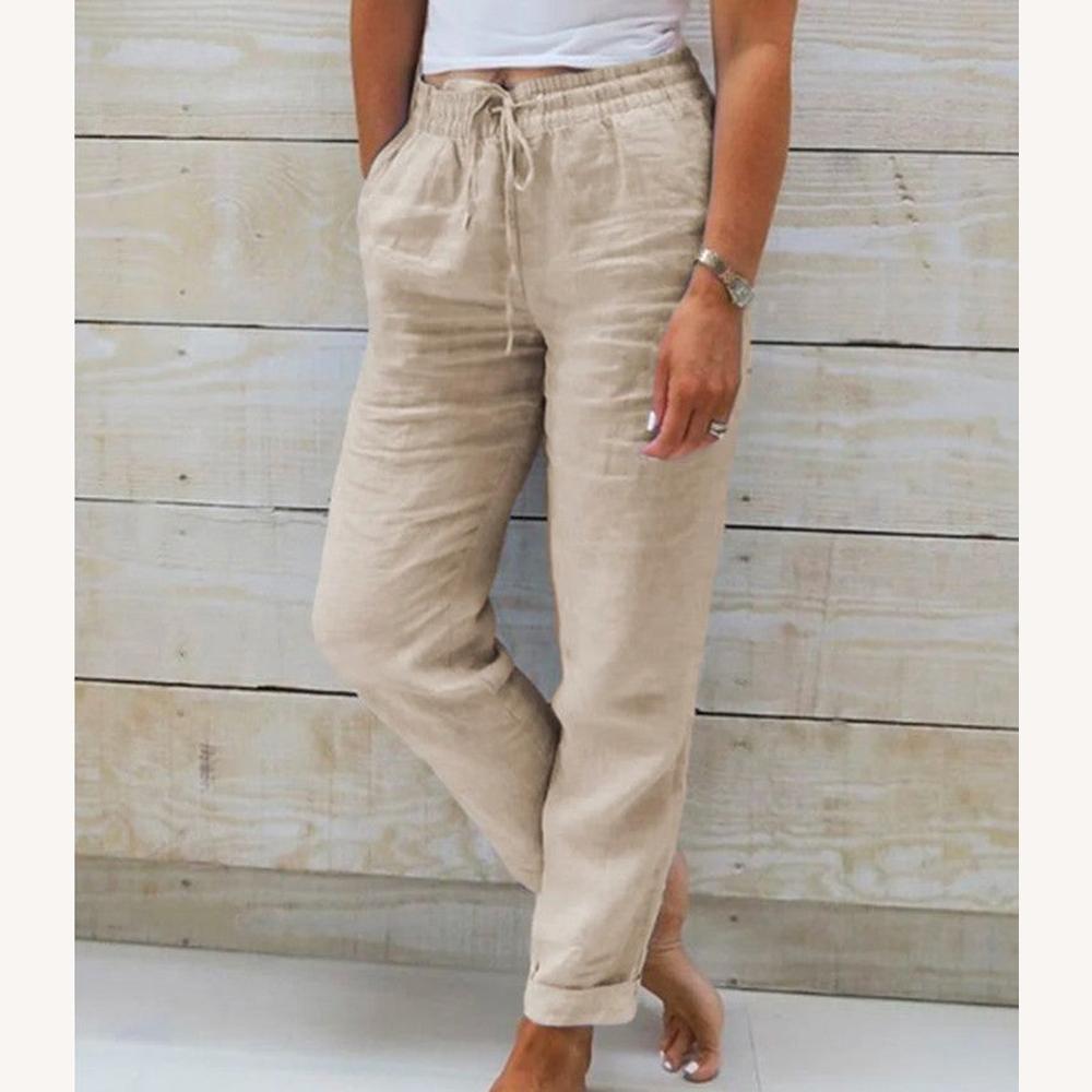 Pantalon Lin Homme Élégant en Coton – Confort Décontracté pour Été, Disponible en Plusieurs Couleurs et Tailles