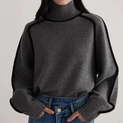 Women's Christmas Sweater Oversized Turtleneck in Soft Knit – Comfort and Elegance for Winter