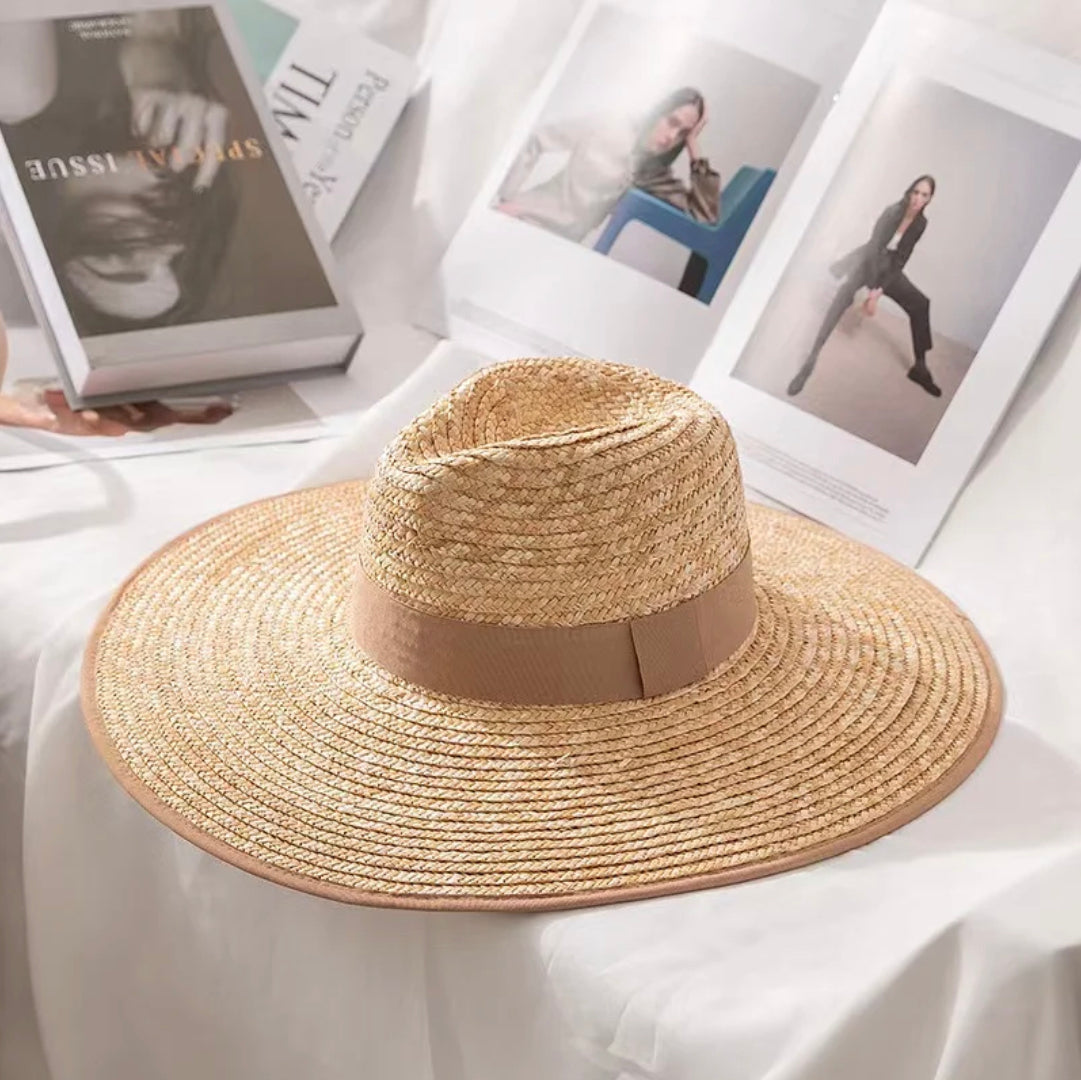 Chapeau de Paille Femme Léger avec Protection Solaire – Accessoire Estival Élégant Ajustable 56-58 cm