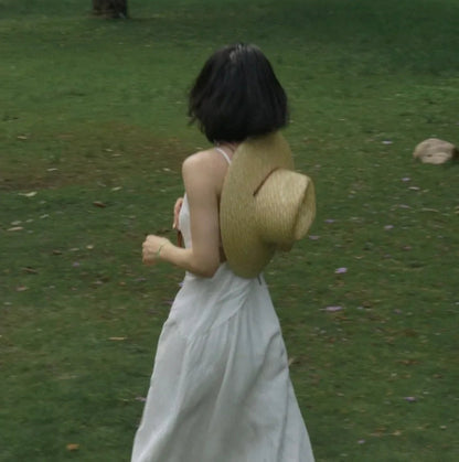 Women's Lightweight Straw Hat with Sun Protection – Elegant Adjustable Summer Accessory 56-58 cm