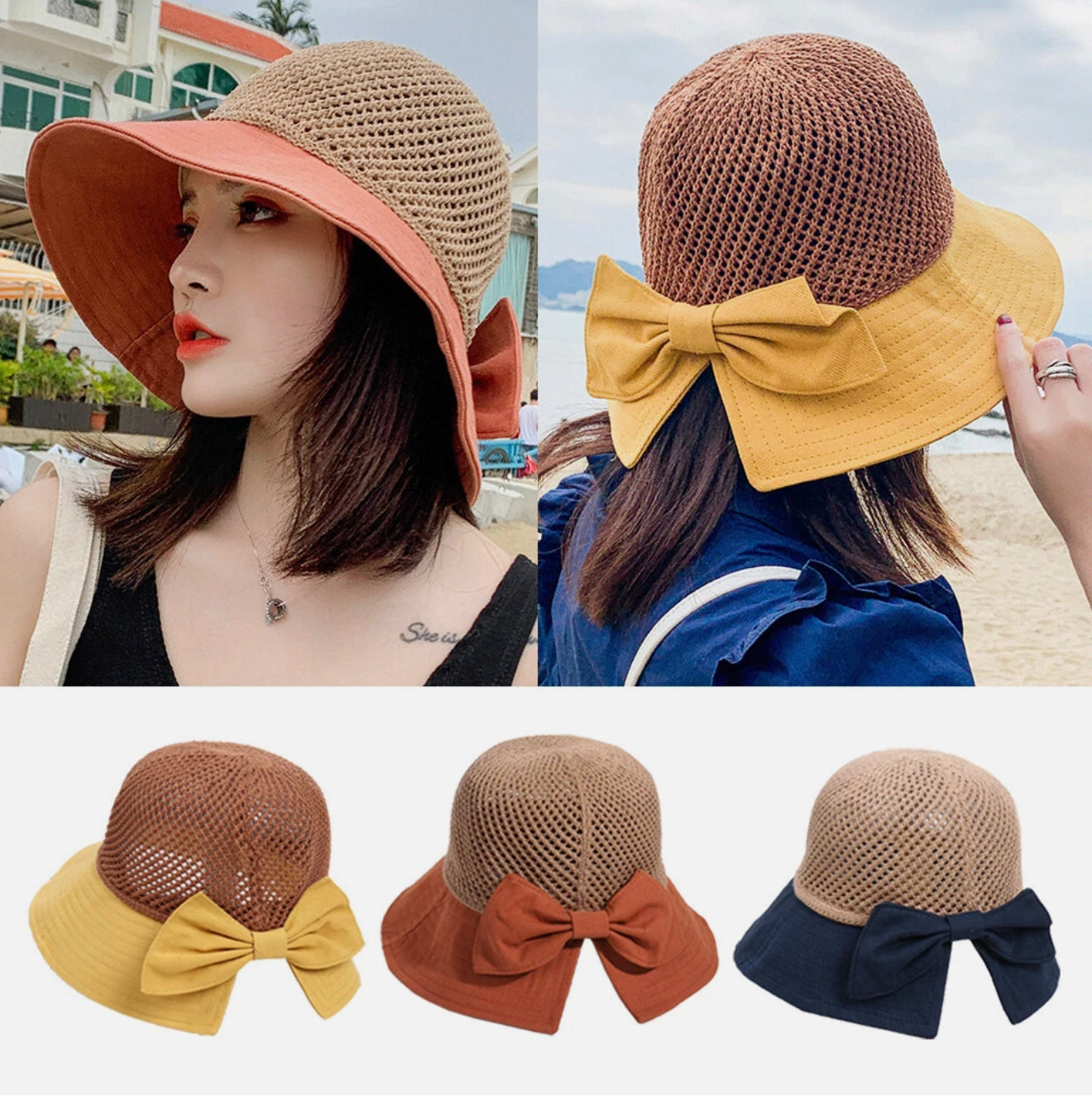 Chapeau de Paille Femme Léger avec Protection Solaire – Canotier Estival Élégant