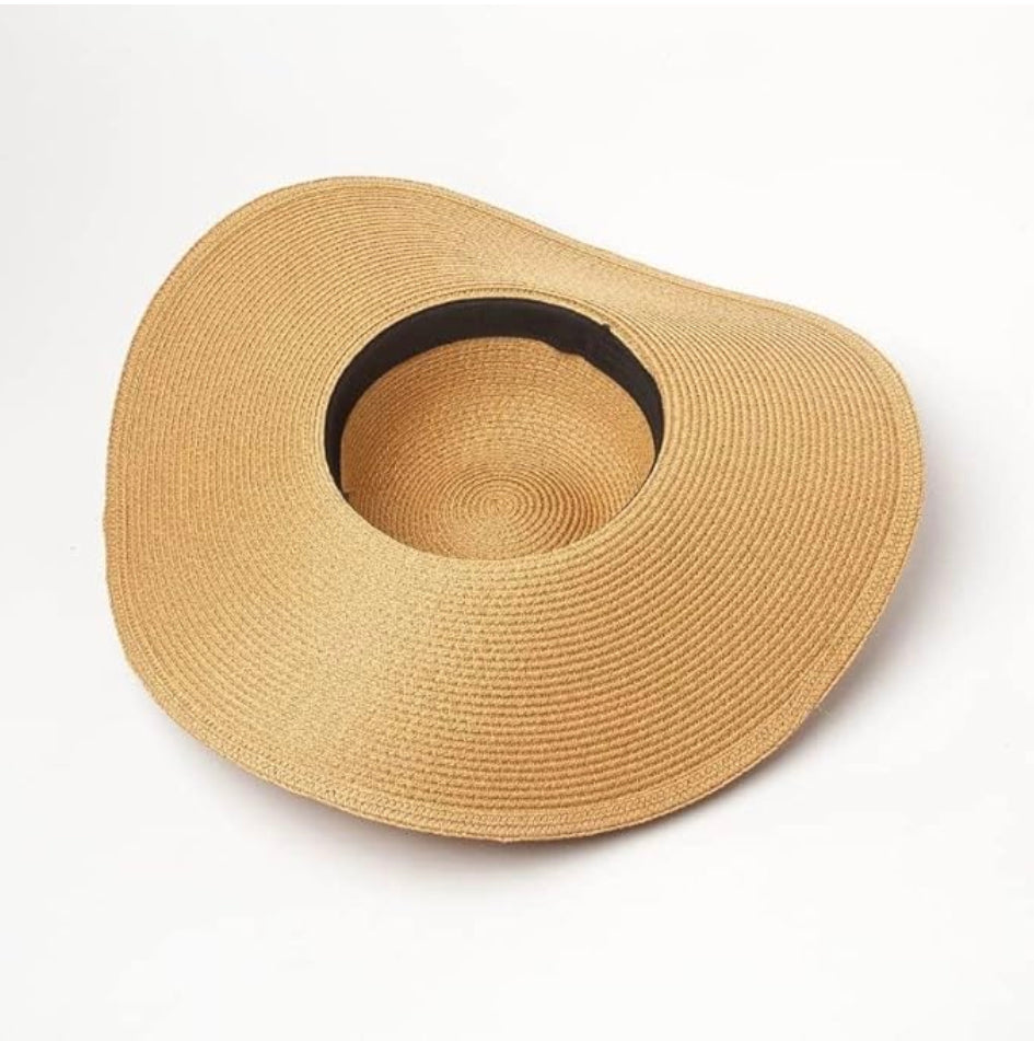 Chapeau de Paille Estival Léger Femme avec Protection Solaire Ajustable 54-58 cm – Idéal Plage et Sorties d'Été