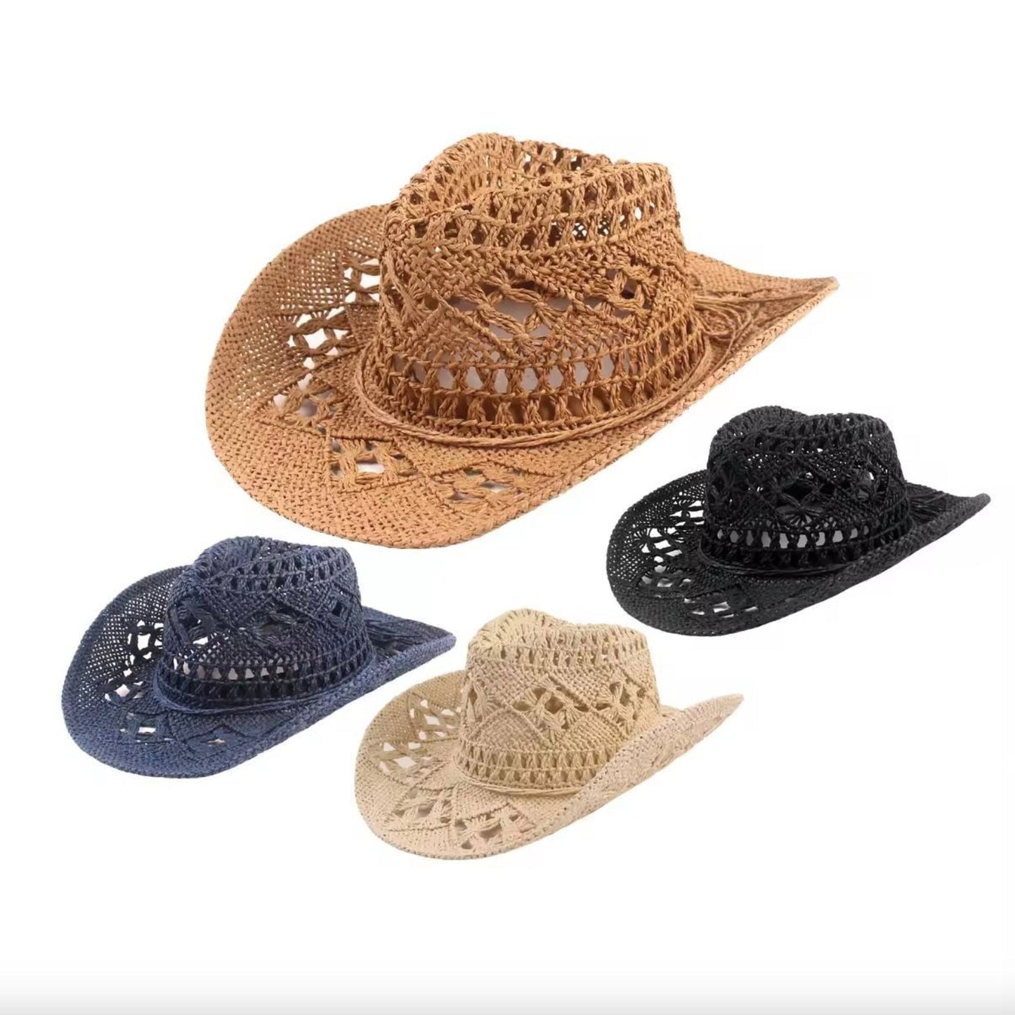 Women's Lightweight Straw Hat - Elegant Boater for Summer, Sun Protection and Optimal Comfort