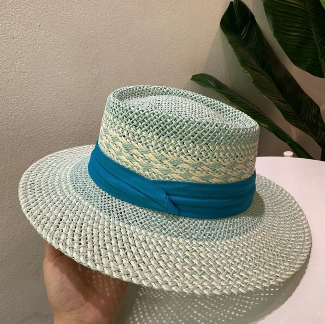 Chapeau de Paille Léger Mixte avec Protection Solaire – Chapeau Canotier Élégant pour Homme et Femme