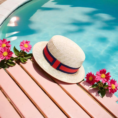Women's Lightweight Straw Hat with Sun Protection – Chic Adjustable Summer Accessory