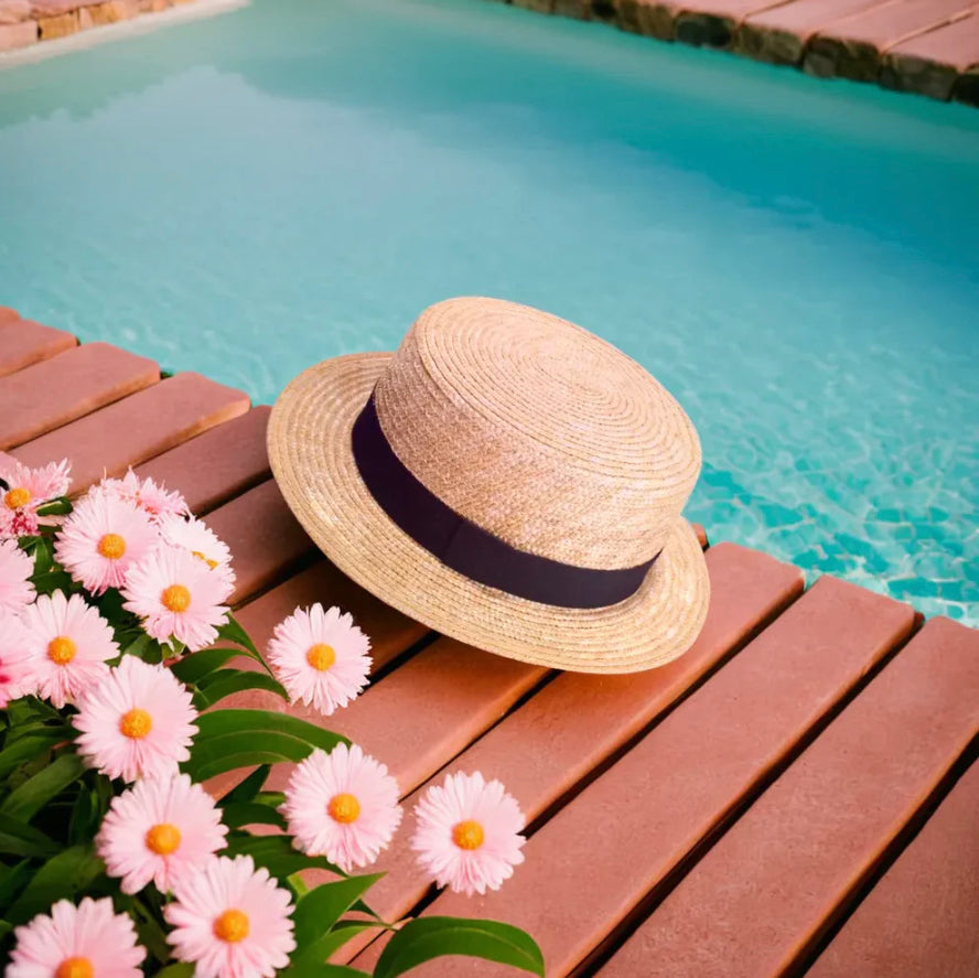 Women's Lightweight Straw Hat with Sun Protection – Chic Adjustable Summer Accessory