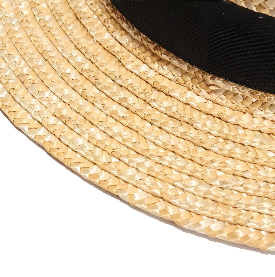 Women's Lightweight Straw Hat with Sun Protection – Chic Adjustable Summer Accessory