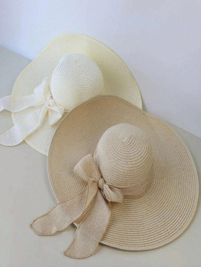 Adjustable Women's Straw Hat with Sun Protection – Elegant Summer Accessory 10 cm Brims