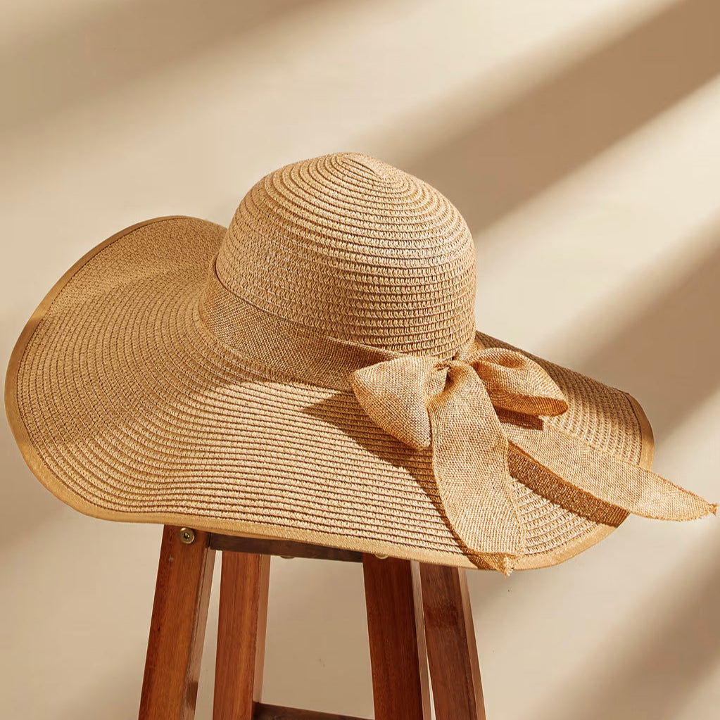 Chapeau de Paille Ajustable Femme avec Protection Solaire – Accessoire Estival Élégant 10 cm Bords