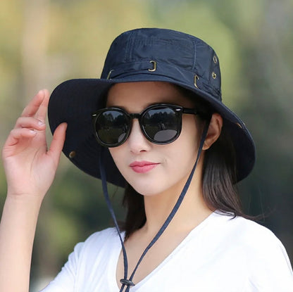 Foldable Women's Hat in 100% Cotton – Sun Protection and Optimal Comfort, Adjustable from 55 to 60 cm