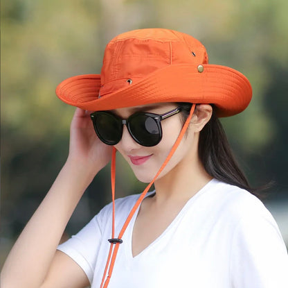 Foldable Women's Hat in 100% Cotton – Sun Protection and Optimal Comfort, Adjustable from 55 to 60 cm
