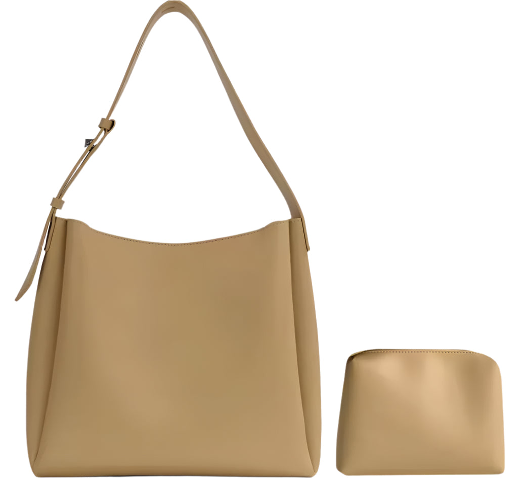 Elegant Women's Faux Leather Handbag with Adjustable Shoulder Strap – Practical and Chic Tote Bag