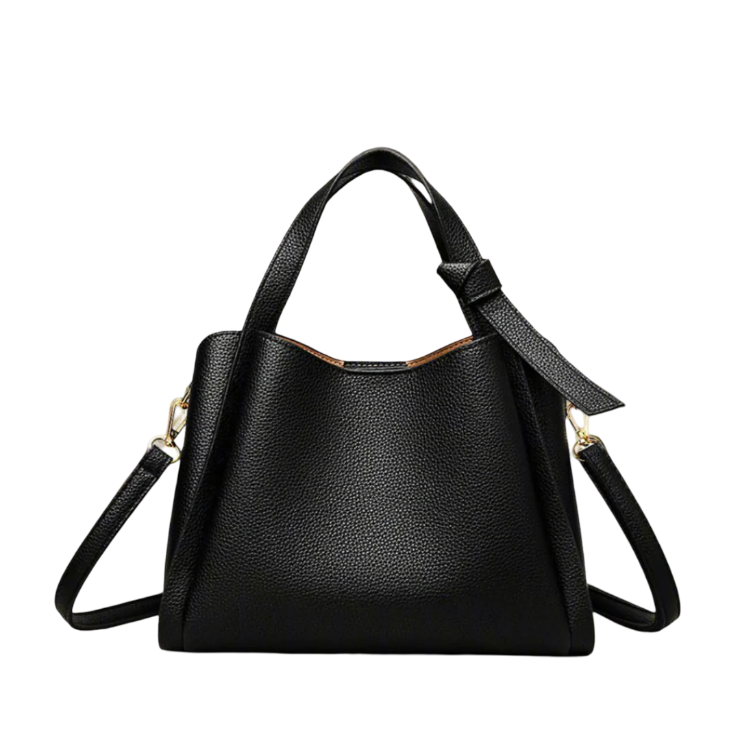 Women's Sophie Shoulder Bag in Synthetic Leather - Elegant, Practical, Adjustable Shoulder Strap, Spacious Interior - Black