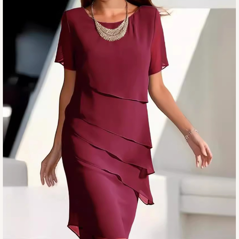 Robe Longue Femme Élégante en Couches pour Soirée - Confort et Sophistication, Idéale pour Événements Formels