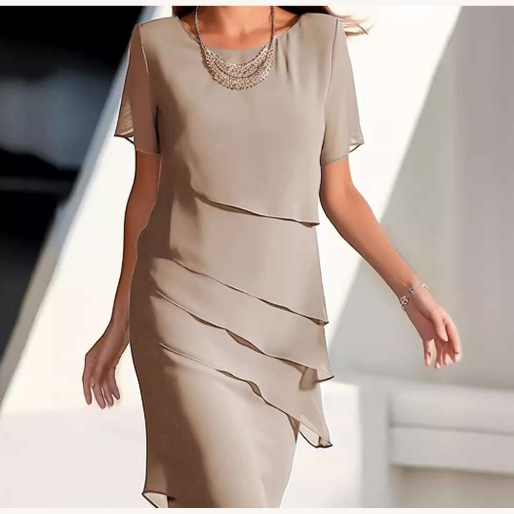 Robe Longue Femme Élégante en Couches pour Soirée - Confort et Sophistication, Idéale pour Événements Formels