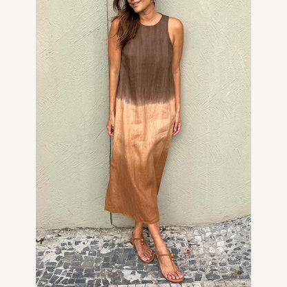 Women's Long and Chic Summer Dress, Sleeveless, Lightweight Cotton – Elegant and Comfortable for Summer