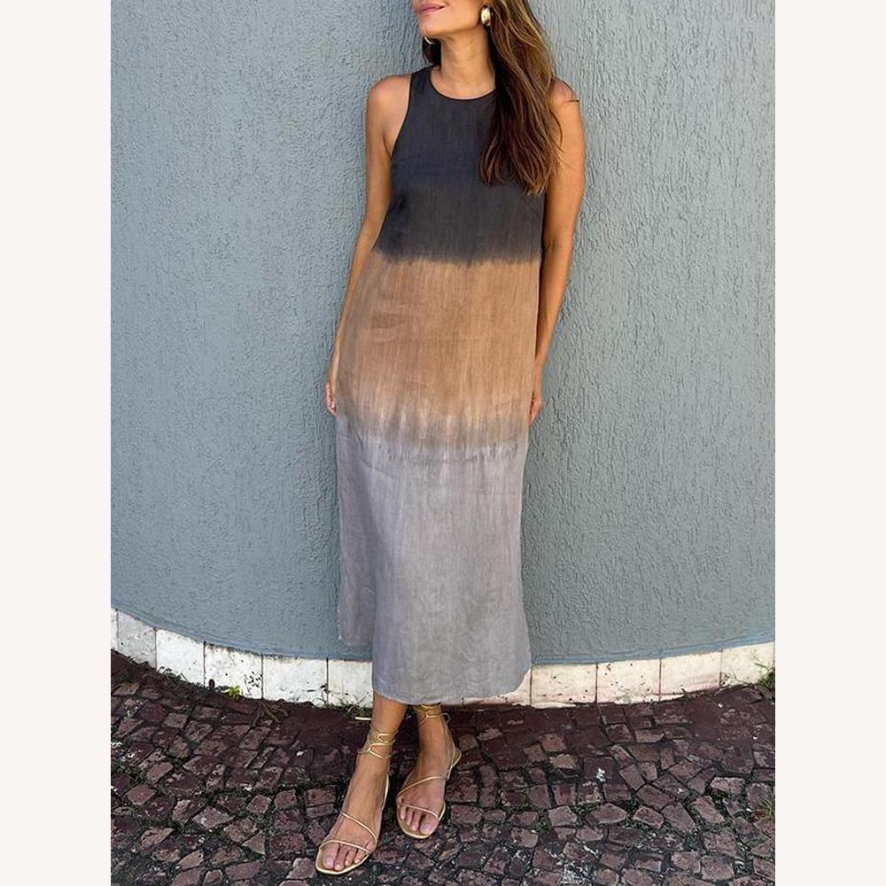 Robe d'Été Femme Longue et Chic, Sans Manches, Légère en Coton – Élégante et Confortable pour l'Été