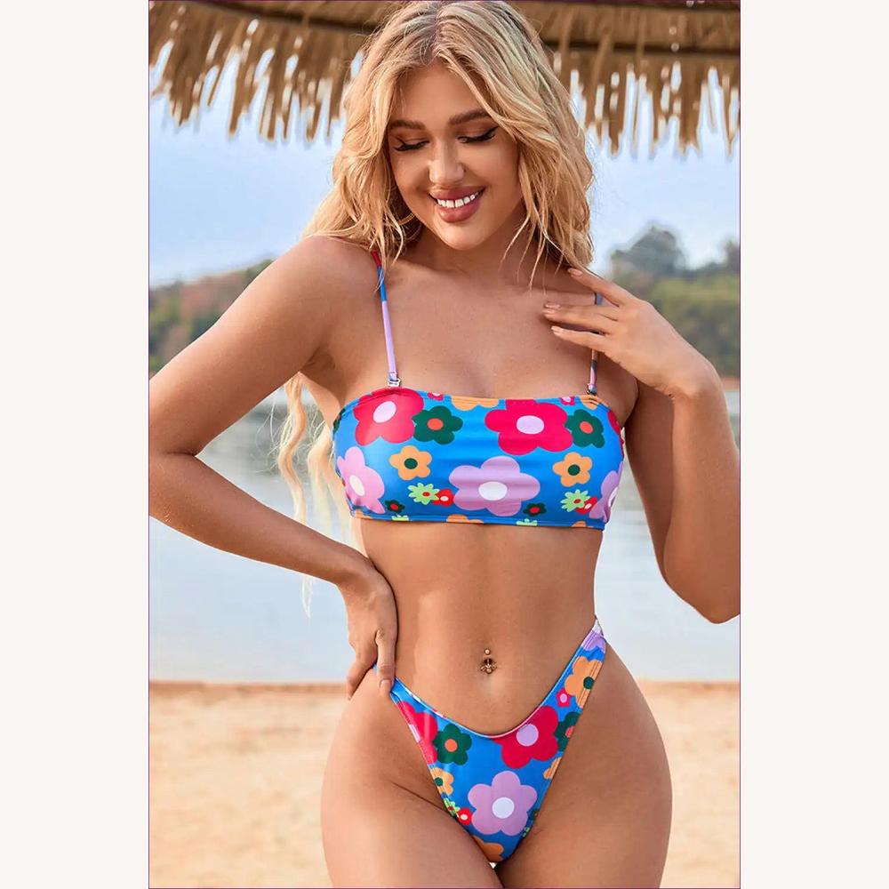 Maillot de Bain Femme Sling à Couverture Complète – Design Floral Chic Boho pour l'Été