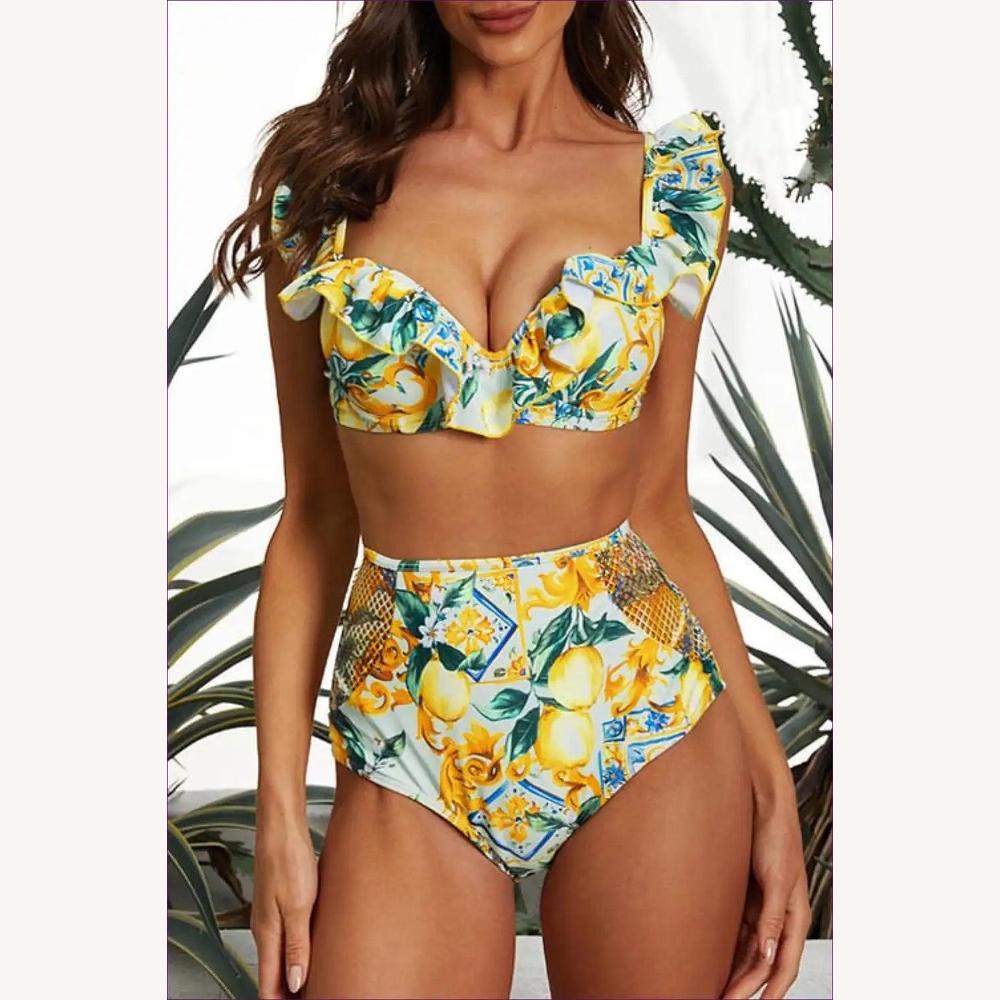 Ensemble de Maillot de Bain Femme Boho Blossom avec Jupe et Détails en Dentelle – Floral et Élégant pour l'Été