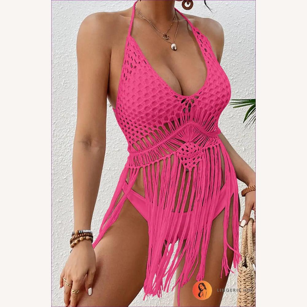 Variant image for Haut Sans Manches Femme Boho Chic en Acrylique avec Franges – Top d'Été Tendance et Confortable-7