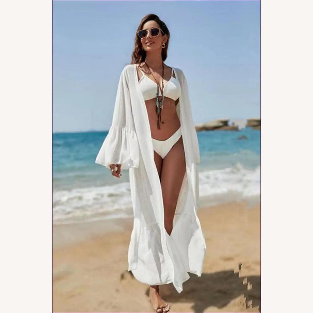 Cardigan Boho-Chic en Mousseline Légère avec Manches de Cloche – Élégance et Protection Solaire pour Femme