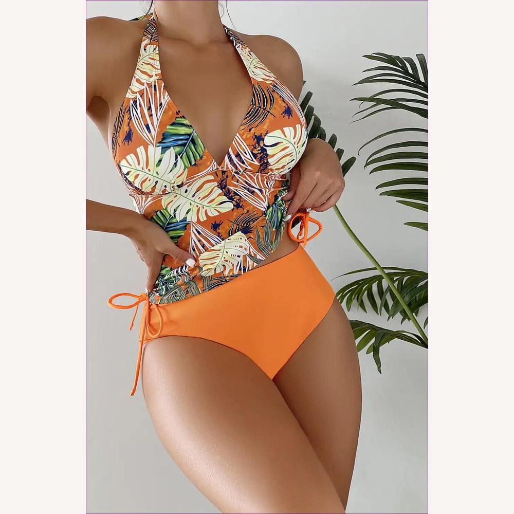 Bikini Tropical à Lacets Femme – Maillot de Bain Boho Élégant avec Détails Séduisants et Tissu à Séchage Rapide