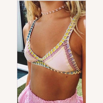 Women's Hand-Tied Bikini Swimsuit Set – Boho Chic Style, Unique Print in Premium Polyester