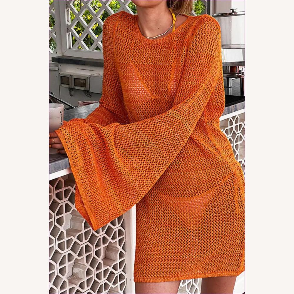 Robe de Plage Femme Backless en Jersey Polyester avec Manches à Ailes – Élégance Boho pour Tenue de Plage