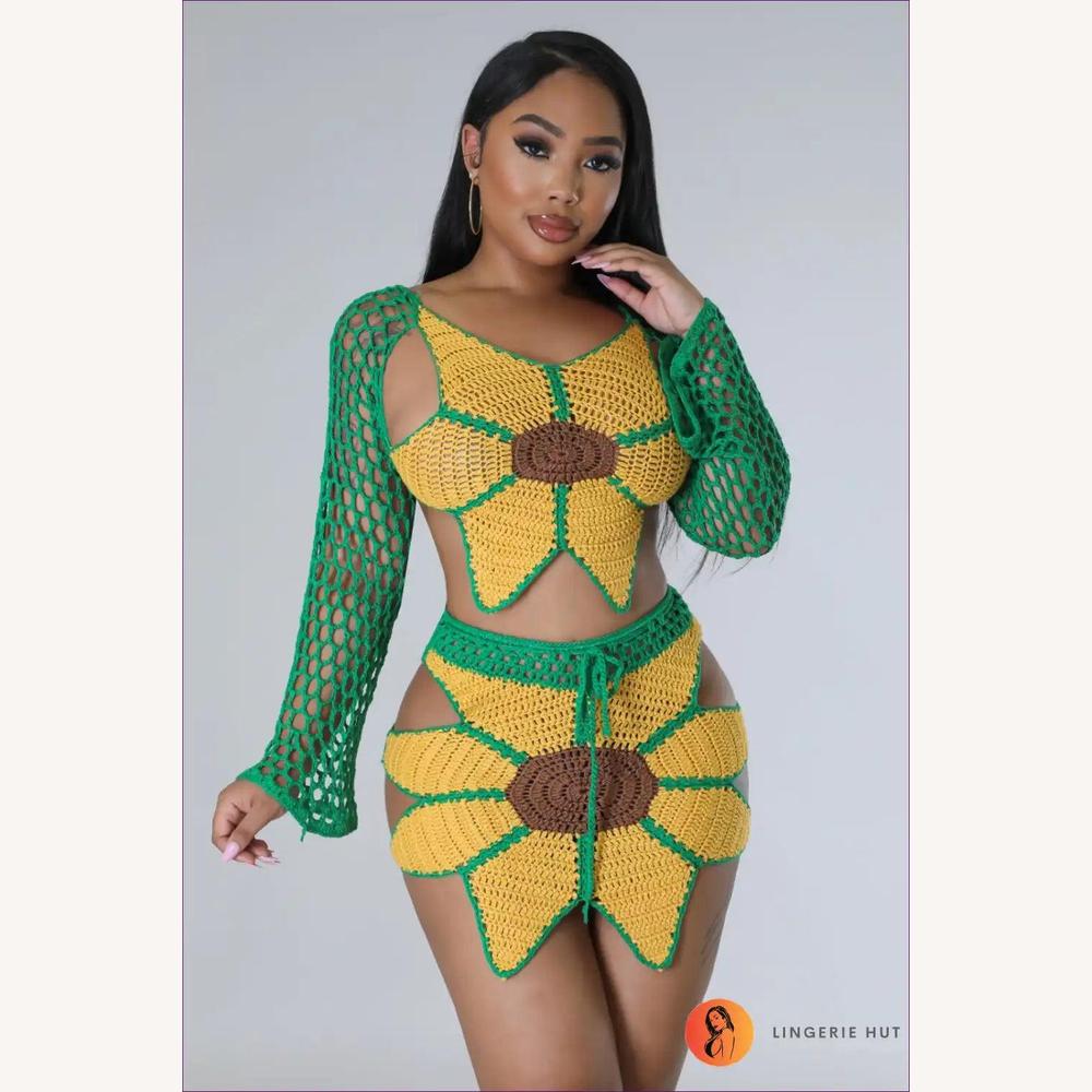Maillot de Bain Femme 1 Pièce Fait Main Tournesol – Élégance Artisanale et Confort pour Plage