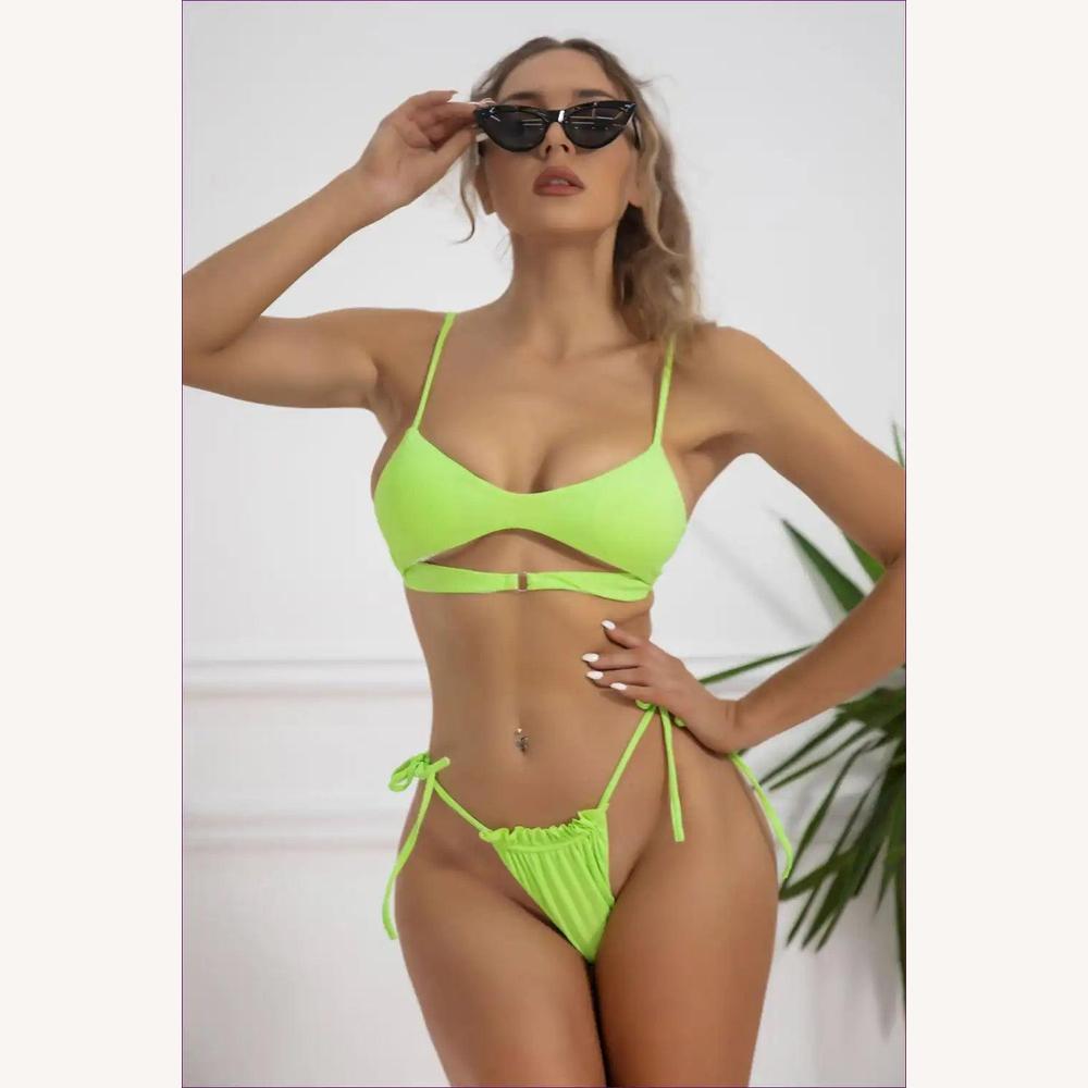 Bikini Détail Anneau Femme avec Découpes Sensuelles – Maillot de Bain Boho Élégant pour Plage