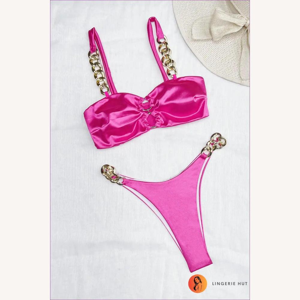 Bikini Satiné Femme Sans Dos – Maillot de Bain Élégant et Chic pour l'Été, Confortable et Flatteur