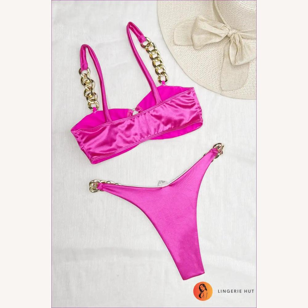 Bikini Satiné Femme Sans Dos – Maillot de Bain Élégant et Chic pour l'Été, Confortable et Flatteur