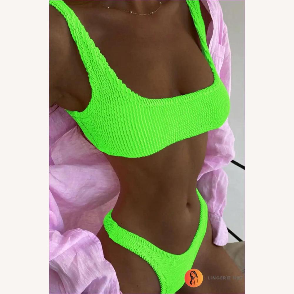 Variant image for Ensemble de Bikini Push-Up Femme – Maillot de Bain Élégant en Polyester et Nylon, Coupe Brésilienne, Idéal Plage et Piscine-4