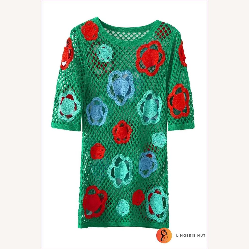 Variant image for Robe Femme Courte en Crochet Coloré – Style Sexy et Séduisant pour Soirées et Occasions Spéciales-3