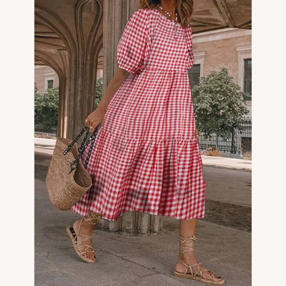 Elegant Long Women's Dress in Cotton, Comfortable and Versatile – Ideal For All Occasions