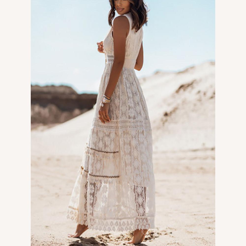 Elegant Women's Bohemian Long Dress Summer – Breathable Fabric, Flattering Cut, Ideal for Outings and Summer Events