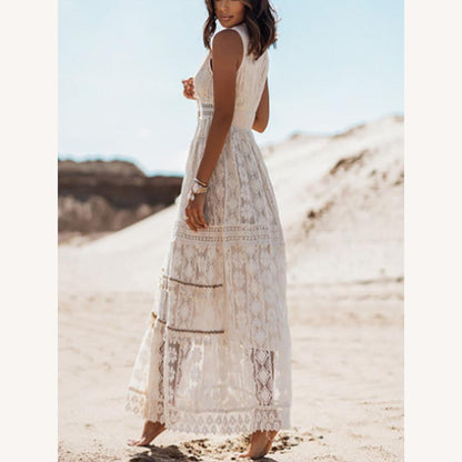Elegant Women's Bohemian Long Dress Summer – Breathable Fabric, Flattering Cut, Ideal for Outings and Summer Events