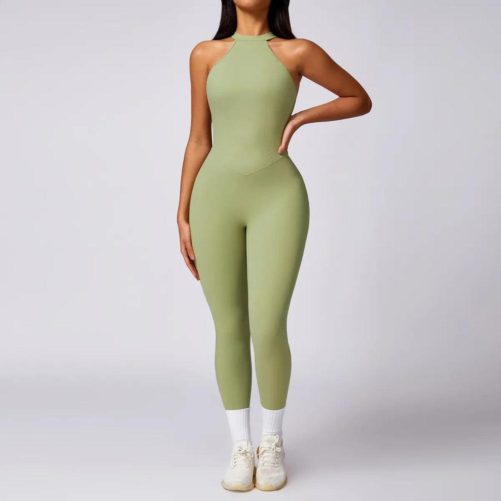 Combinaison de Sport Femme Sculptante Sans Coutures – Tissu Respirant et Extensible, Col Haut, Idéale pour Yoga et Entraînement