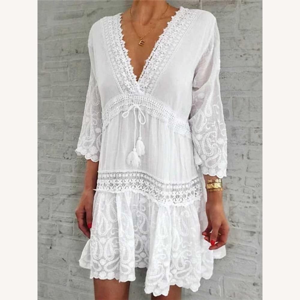 Robe d'été élégante femme avec détails raffinés – Robe longue chic pour toutes les occasions
