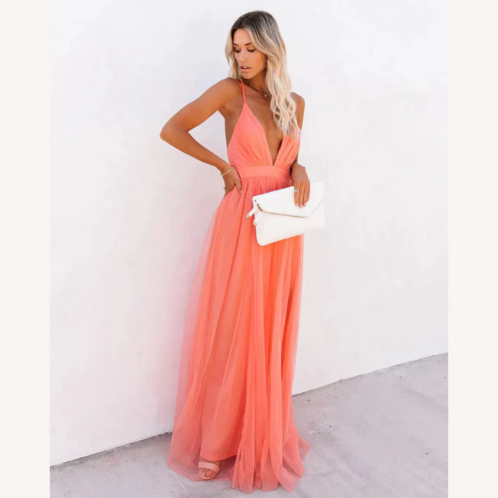 Robe Longue Femme Élégante en Tissu Fluide Petal Dust – Robe de Soirée Longue pour Événements Spéciaux