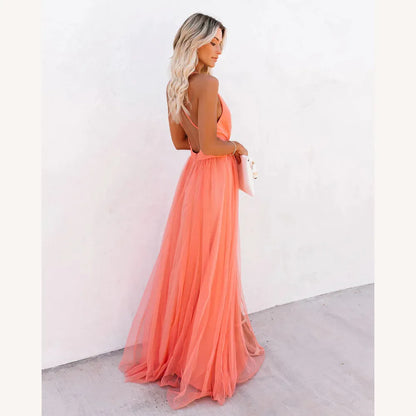 Elegant Long Women's Dress in Fluid Fabric Petal Dust – Long Evening Dress for Special Events