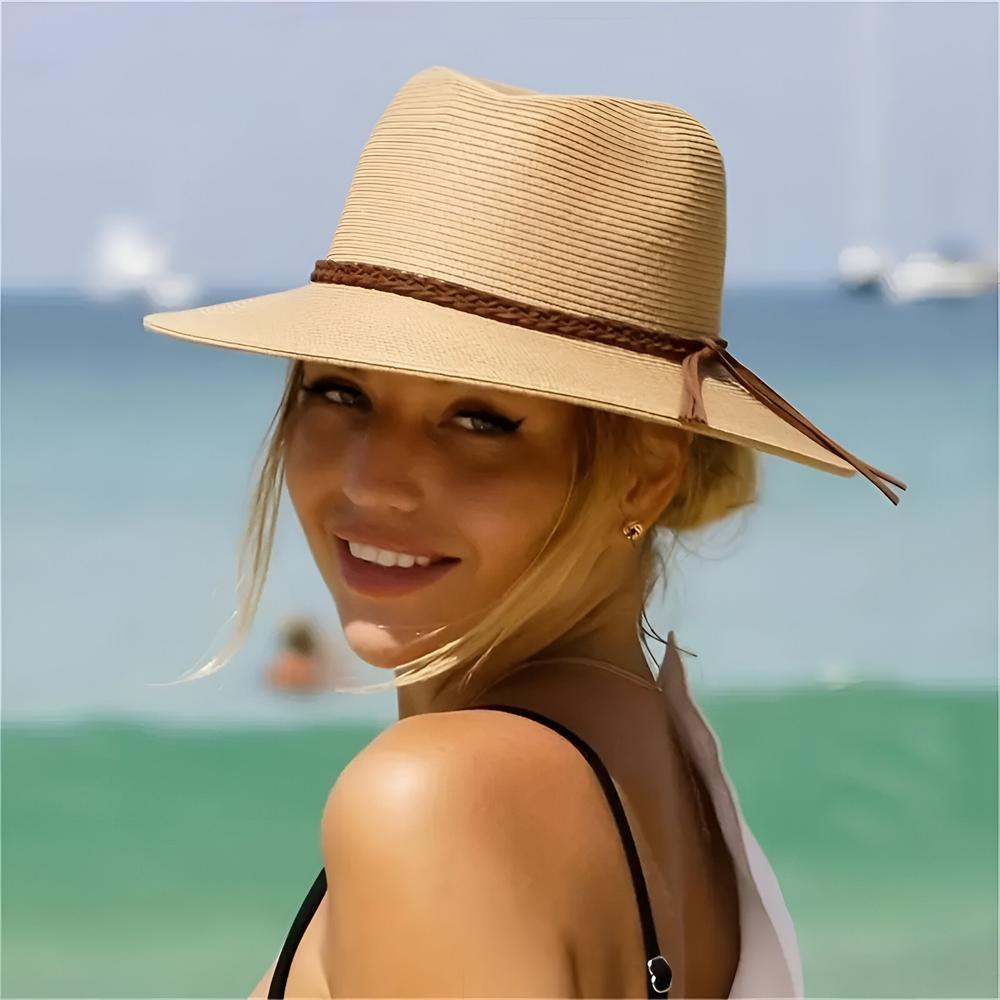 Chapeau de Paille Pliable Ajustable pour Femme – Accessoire Estival Léger avec Protection Solaire
