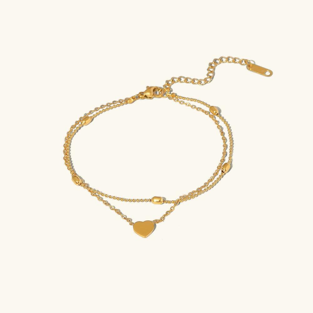 Bracelet Cheville Femme Or 18K Taille Unique Résistant à l'Eau