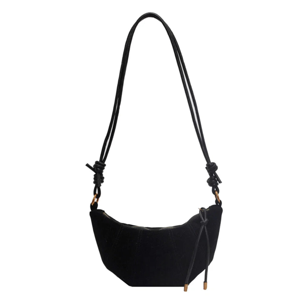 Women's Black Leather Shoulder Bag - Elegant and Practical for Daily Outings, Ideal Size 25x20x10 cm