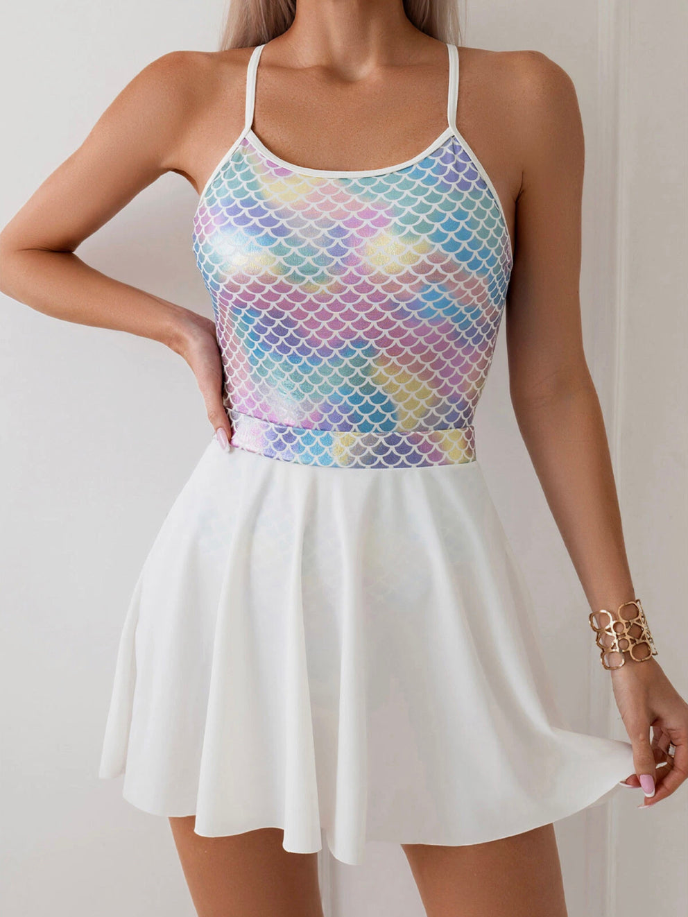 Women's One-Piece Swimsuit Sexy Tanning Effect – Elegant Boho Style for Beach and Pool