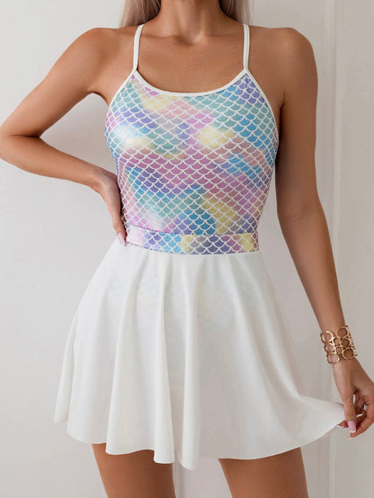 Women's One-Piece Swimsuit Sexy Tanning Effect – Elegant Boho Style for Beach and Pool