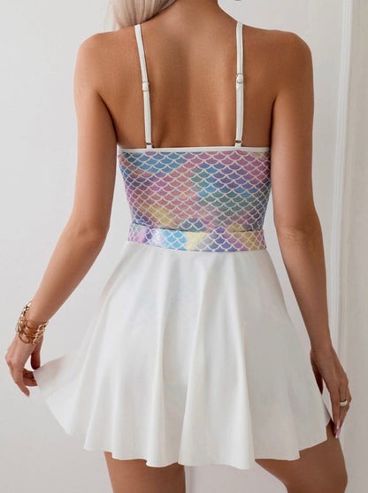 Women's One-Piece Swimsuit Sexy Tanning Effect – Elegant Boho Style for Beach and Pool