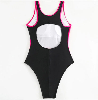 Women's One-Piece Sporty Nylon Swimsuit with Boho Details – Elegance and Comfort for Summer