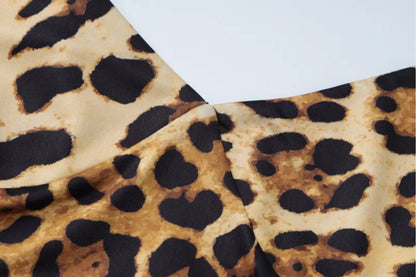 Long Dress Women Leopard Print - Elegant Summer Maxi Dress Sleeveless V-Neck, Slim Fit, Polyester